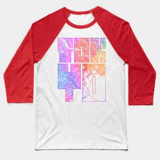 Tokyo, Japan City Map Typography - Colorful Baseball T-Shirt